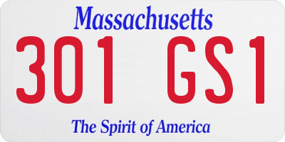 MA license plate 301GS1