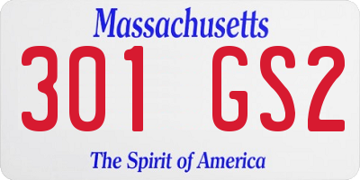MA license plate 301GS2