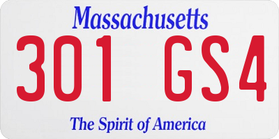 MA license plate 301GS4