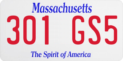 MA license plate 301GS5