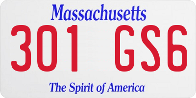 MA license plate 301GS6