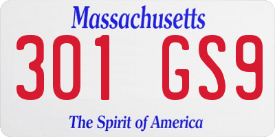 MA license plate 301GS9
