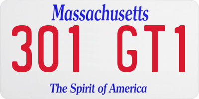 MA license plate 301GT1