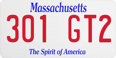 MA license plate 301GT2