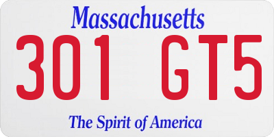 MA license plate 301GT5