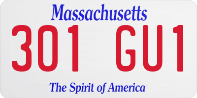 MA license plate 301GU1