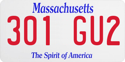 MA license plate 301GU2