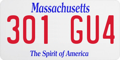 MA license plate 301GU4