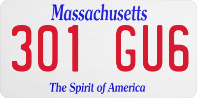 MA license plate 301GU6