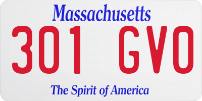 MA license plate 301GV0
