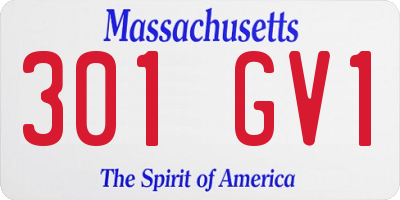 MA license plate 301GV1