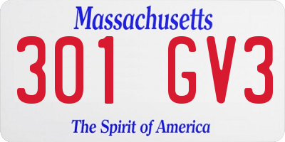 MA license plate 301GV3