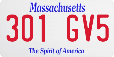 MA license plate 301GV5