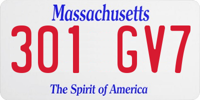 MA license plate 301GV7