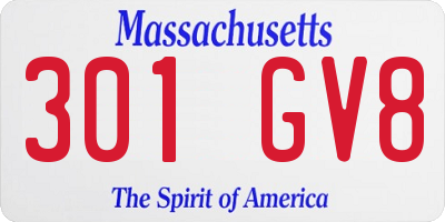 MA license plate 301GV8