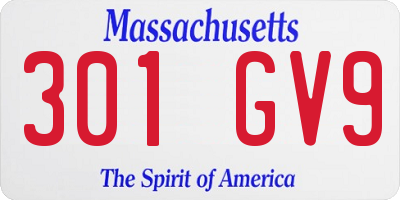 MA license plate 301GV9