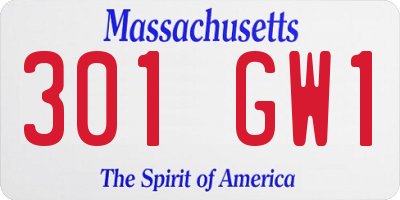MA license plate 301GW1