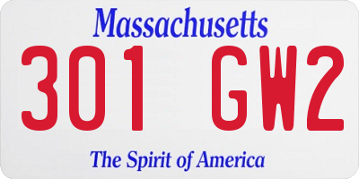 MA license plate 301GW2