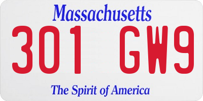 MA license plate 301GW9