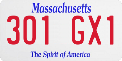 MA license plate 301GX1