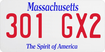 MA license plate 301GX2