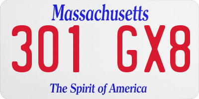 MA license plate 301GX8