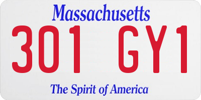 MA license plate 301GY1