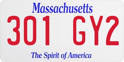 MA license plate 301GY2