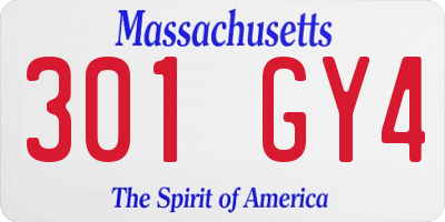 MA license plate 301GY4