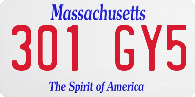 MA license plate 301GY5