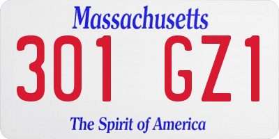 MA license plate 301GZ1