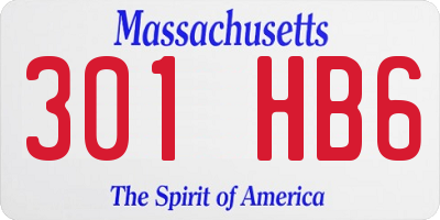 MA license plate 301HB6