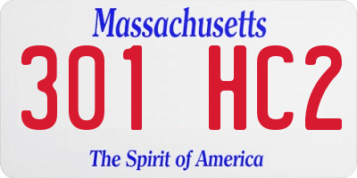 MA license plate 301HC2