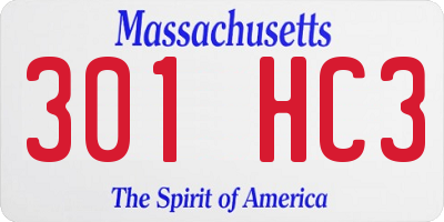MA license plate 301HC3