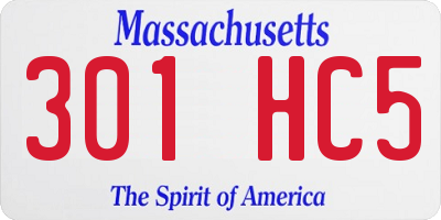 MA license plate 301HC5