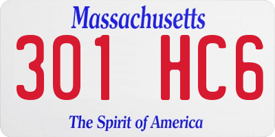 MA license plate 301HC6