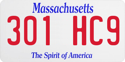 MA license plate 301HC9