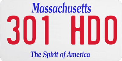 MA license plate 301HD0
