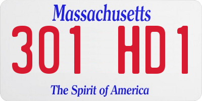 MA license plate 301HD1