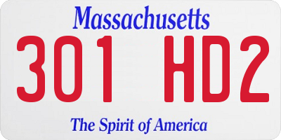MA license plate 301HD2