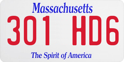 MA license plate 301HD6