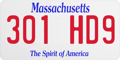 MA license plate 301HD9