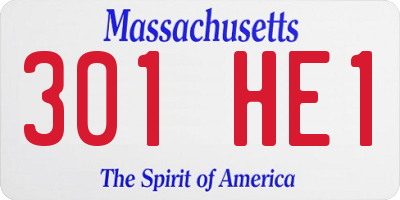 MA license plate 301HE1