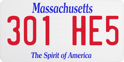 MA license plate 301HE5