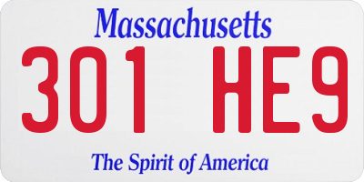 MA license plate 301HE9