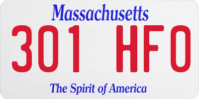 MA license plate 301HF0