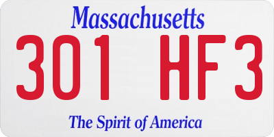 MA license plate 301HF3
