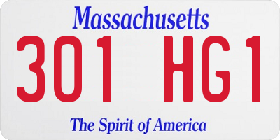 MA license plate 301HG1