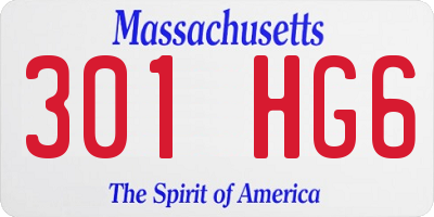 MA license plate 301HG6