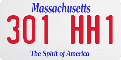 MA license plate 301HH1
